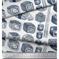 thumbnail image 2 of Soimoi Polyester Crepe Fabric Grains & Fish Food Print Fabric by Yard 52 Inch Wide, 2 of 3