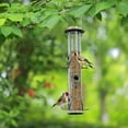thumbnail image 7 of Urban Deco Metal Bird Feeder Tube Hanging Wild Bird Seed Feeder,Steel Hanger Great for Attracting Birds (Bronze), 7 of 7