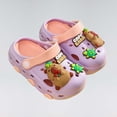 thumbnail image 6 of CUZIBR Toddler Kids Clogs Cute Cartoon Animal Graphic Summer Slippers For Girls Soft Anti- Sole Indoor Outdoor Waterproof Beach Sandal Holiday Vacation Casual Garden Shoes,Purple,7-8 Years, 6 of 8