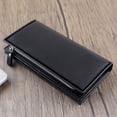 thumbnail image 6 of gcong Fashion Men's Slim Long Leather Wallet with Zipper Closure and Multiple Card Slots Secure RFID Clutch Purse for Daily, 6 of 6