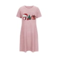 thumbnail image 2 of TMOYZQ Womens Christmas Nightgowns Short Sleeve Crew Neck Cute Print T Shirt Dresses Casual Loose Fit Lounge Christmas Party T Shirt Dress Nightgowns, 2 of 5