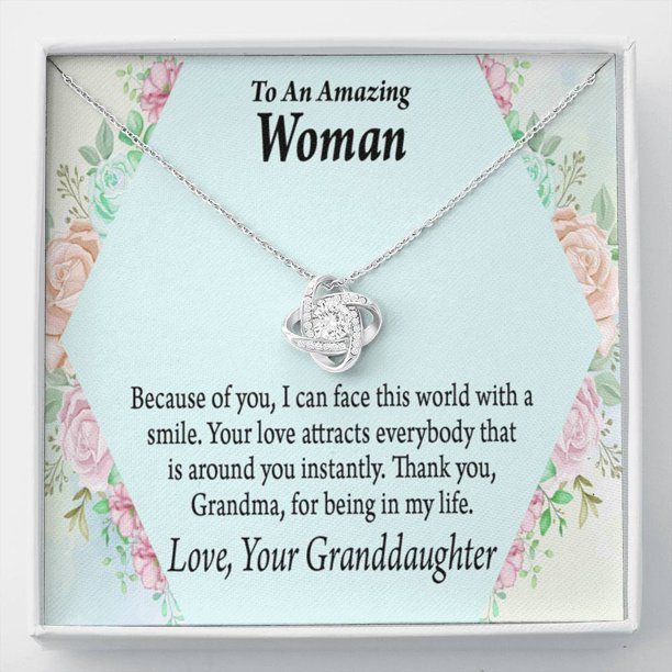 Message To Granddaughter From Grandmother Grandmother Necklace To Grandma From Granddaughter Being There Love Knot  Message Card - Walmart.com