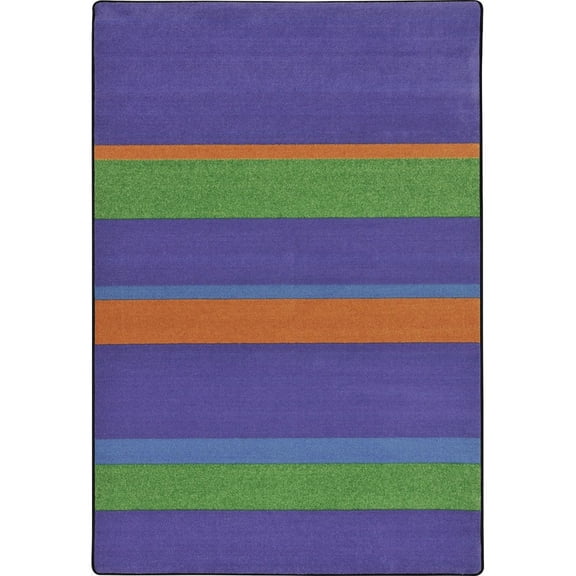 Joy Carpets Kid Essentials Straight and Narrow 5'4" x 7'8" Area Rug in Color Violet