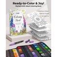 thumbnail image 4 of JusArt Markers for Adult Coloring Books No Bleeding, 80 Colors Coloring Markers with Dual Tips, Fine & Brush Pens with Ergonomic Triangle Grip & 33%, 4 of 8