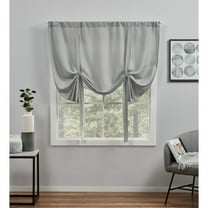 Exclusive Home Loha Indoor Light Filtering Rod Pocket Tie Up Roman Window Shades, 54"x63", Dove Grey