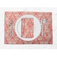 thumbnail image 1 of S4Sassy Orange Leaves & Damask Floral Washable Placemats & Napkins Table Decor Dining Mats, 1 of 3