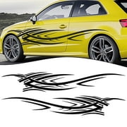 Benafini 294.4In Flame Graphics Car Body Side Stickers Flame Racing Sports Stripe Decal