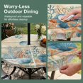 thumbnail image 5 of Round Outdoor Tablecloth with Umbrella Hole and Zipper, Vintage Beige Coastal Tablecloth with Elastic Waterproof, Summer Beach Starfish Shell Coral Nautical Patio Table Covers for 31" - 35" Tables, 5 of 9