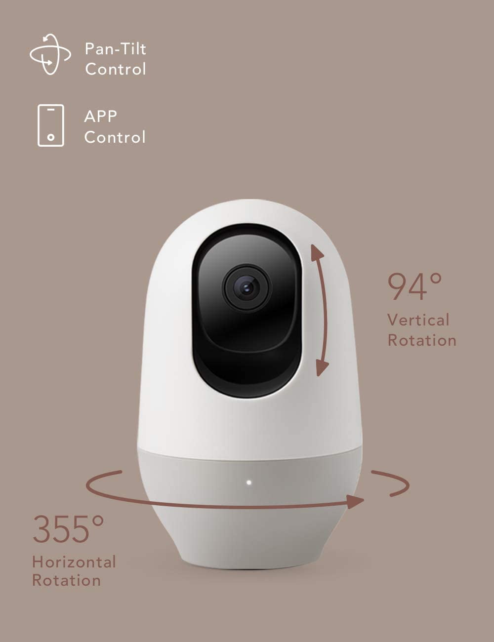 Nooie Baby Monitor, WiFi Camera Indoor, 1080P Home Security Camera, Works with Alexa, White