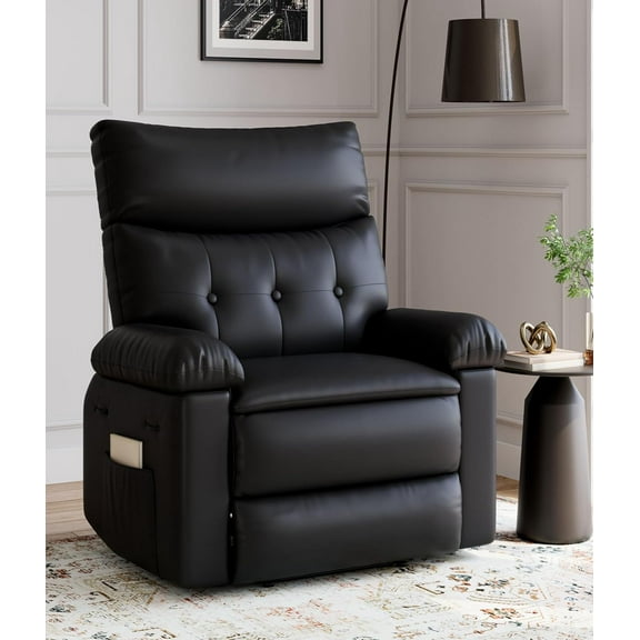 M optimized PU Leather Recliner Chair for Adults, Manual Lazy Recliner Chair with Overstuffed Comfort Arm and Back for Living Room, Bedroom