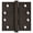 Bronze Dark, variant on Deltana Dsb4n 4" X 4" Solid Brass Square Corner Ball Bearing Mortise Hinge - Bronze