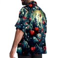 thumbnail image 3 of Love Men's Short Sleeve Hawaiian Beach Shirts, Casual Printed Button Down Spread Collar Tops, Summer Unisex Style, 3 of 6
