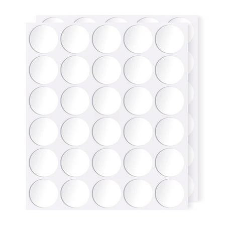 Poster Putty, 60 Pcs 30mm/1.18” Adhesive Dots, Double Sided Removable Sticky Tack, Clear Round Reusable Mounting Stickers Transparent Tacky Glue Tape for Wall Hanging Pictures