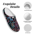 thumbnail image 5 of Daiia Paisley Print Women’s Fuzzy Slippers Memory Foam Lightweight House Shoes Cozy Loafer Flannel House Shoes-35/36, 5 of 7