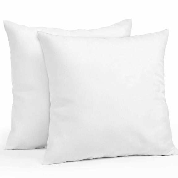 Throw Pillow Covers 18x18 Inch Set of 2, Pure White Waterproof Outdoor Pillow Covers, Simple Solid Color Decorative Cushion Pillowcases for Couch, Sofa, Bed, Garden, Patio