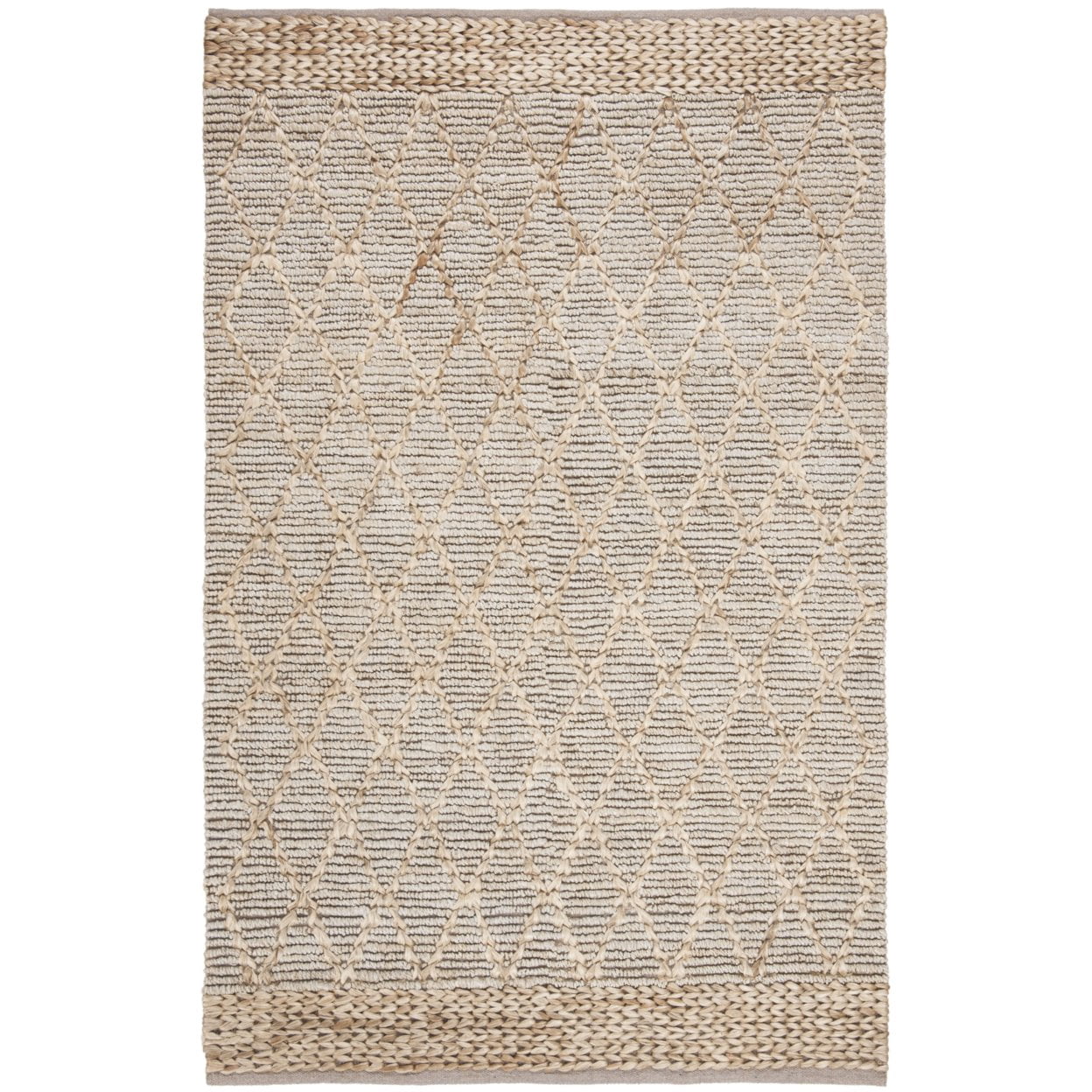 SAFAVIEH Natural Fiber Ingram Geometric Area Rug, Silver, 5' x 8'