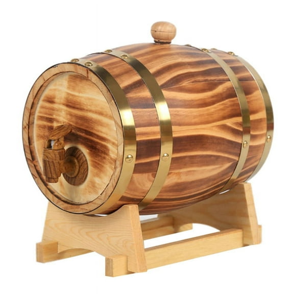 Oak Barrel 1.5 L Wine Making Barrel Natural Oak Leakproof with Aluminum Foil Liner