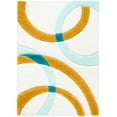 thumbnail image 3 of Well Woven Olly Blue Geometric Stripes Thick Soft Plush 3D Textured Shag Area Rug, 3 of 6