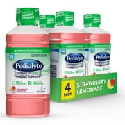 Pedialyte AdvancedCare Electrolyte Solution Strawberry Lemonade Ready-to-Drink 1.1 qt, 4 Count