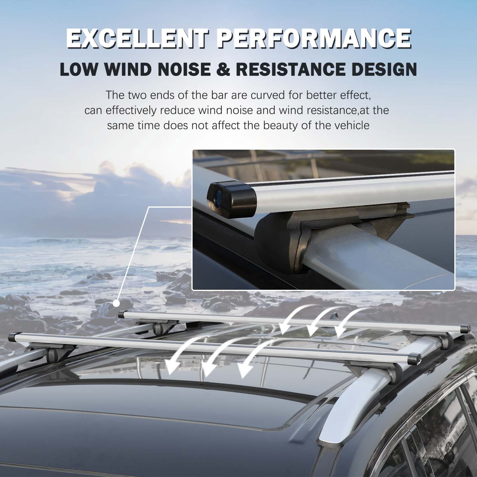 For Pontiac Montana Van 53" Roof Rack Cross Bars Luggage Cargo Kayak Carriers