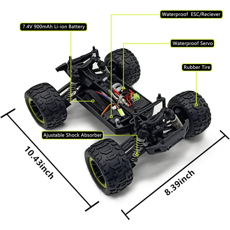 RACENT RC Truck 1/16 Remote Control Truck 30MPH High Speed 4x4 Off Road All  Terrain RC Cars Remote Control Car for Boys Kids and Adults