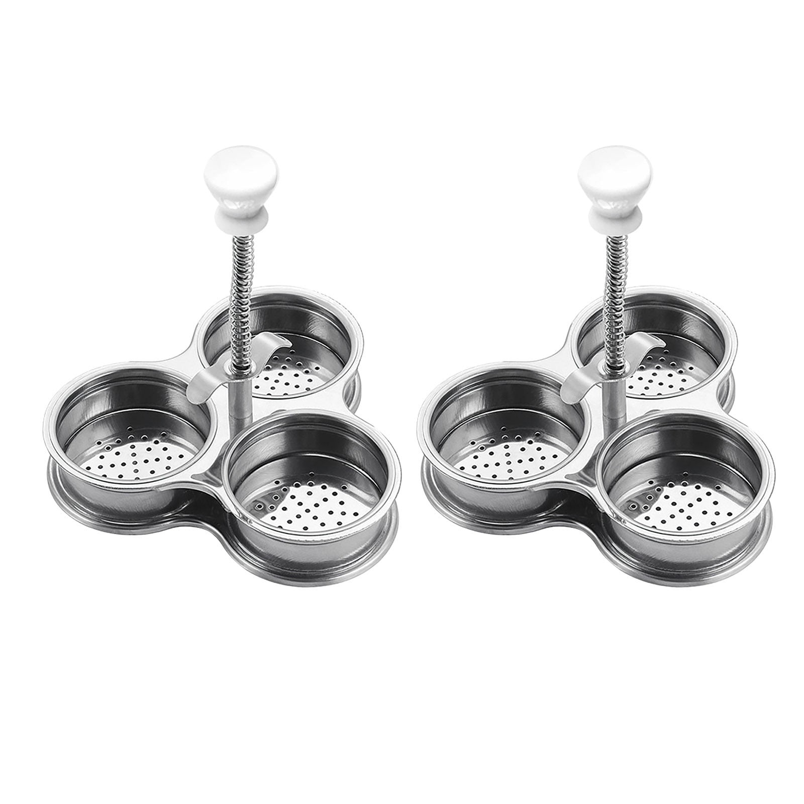 Last Chance 2X430 Stainless Steel Three-Grid Breakfast Egg Cooker,430 Stainless Steel Three-Grid Breakfast Egg Cooker 2Pcs