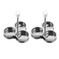 Stainless Steel Three-Compartment Breakfast Egg Cooker, Clearance Dienrx Stainless Egg Poacher Egg Poacher Pan Poached Egg Cooker Nonstick Poached Egg Pan Boiled Eggs Maker Egg Pan with 3 Cups Egg