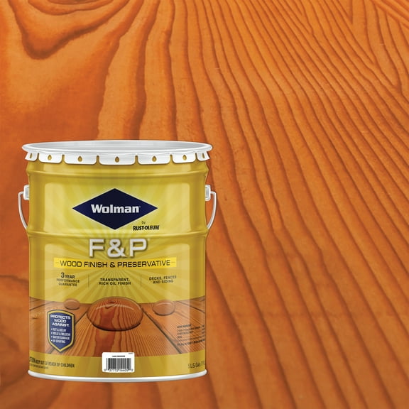 Redwood, Wolman F&P Exterior Wood Finish and Preservative Stain- 5 Gallon
