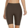 thumbnail image 3 of Alove Solid Stretch High Waist Board Shorts With Two Pockets For Women Swim Boyleg Trunk, 3 of 7