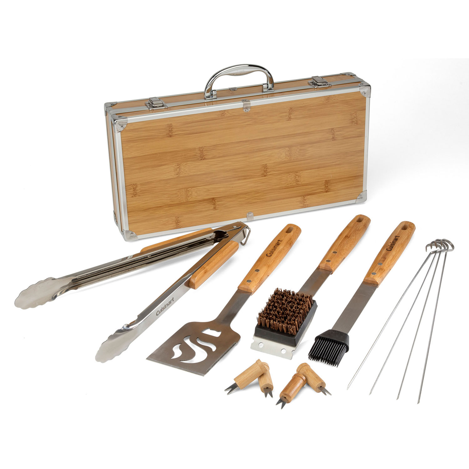 Cuisinart CGS-7014 13 Piece Stainless Steel Grill Tools with Bamboo Handles Set - image 2 of 8