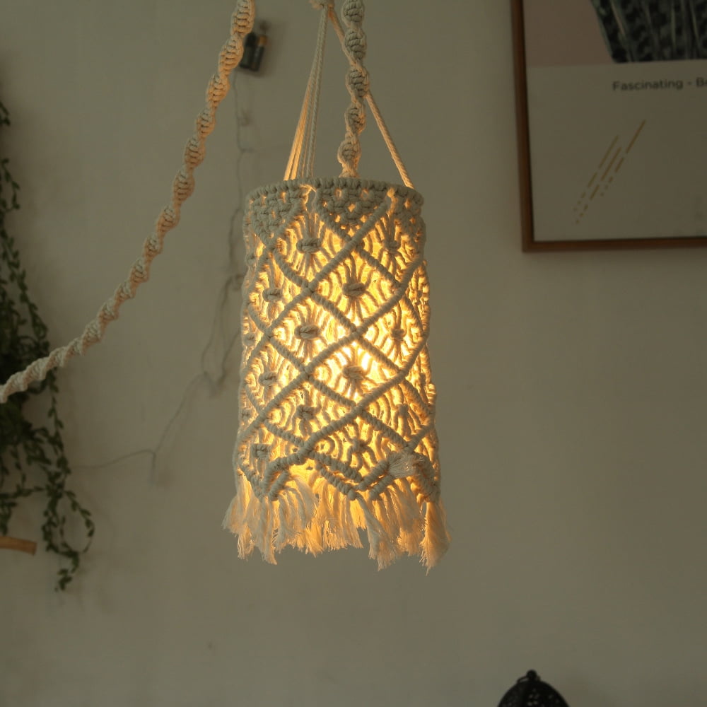 Details about   Modern Macrame Lamp Shade Hanging Pendant Light Cover Bohemian Home Decor 