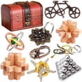thumbnail image 1 of Juego de rompecabezas Brain Teaser KakeDuja, metal y madera, 9 piezas, 1 of 6