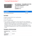 thumbnail image 2 of A/C Condenser - Compatible with 1994 - 1996 Buick Roadmaster 5.7L V8 1995, 2 of 2
