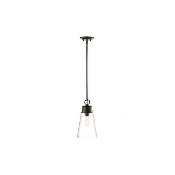 1 Light Pendant in Restoration Style-15.25 inches Tall and 7.5 inches Wide-Matte Black Finish Bailey Street Home 372-Bel-4652432