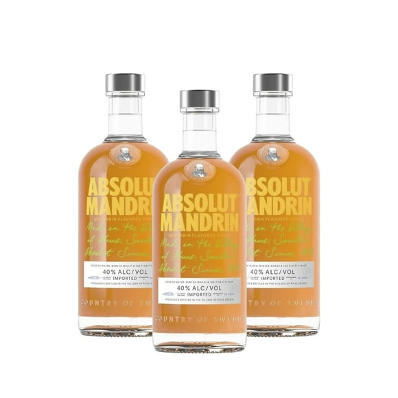 Pack De 3 Vodka Absolut Mandarin 750Ml