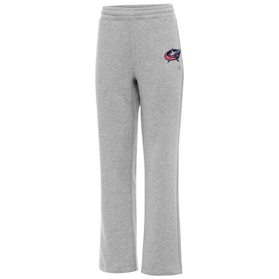 Women's Antigua Heather Gray Columbus Blue Jackets Victory Sweatpants