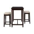 thumbnail image 2 of Linon Claridge 3-Piece Counter Height Tavern Set, Walnut with Natural Linen, 2 of 8