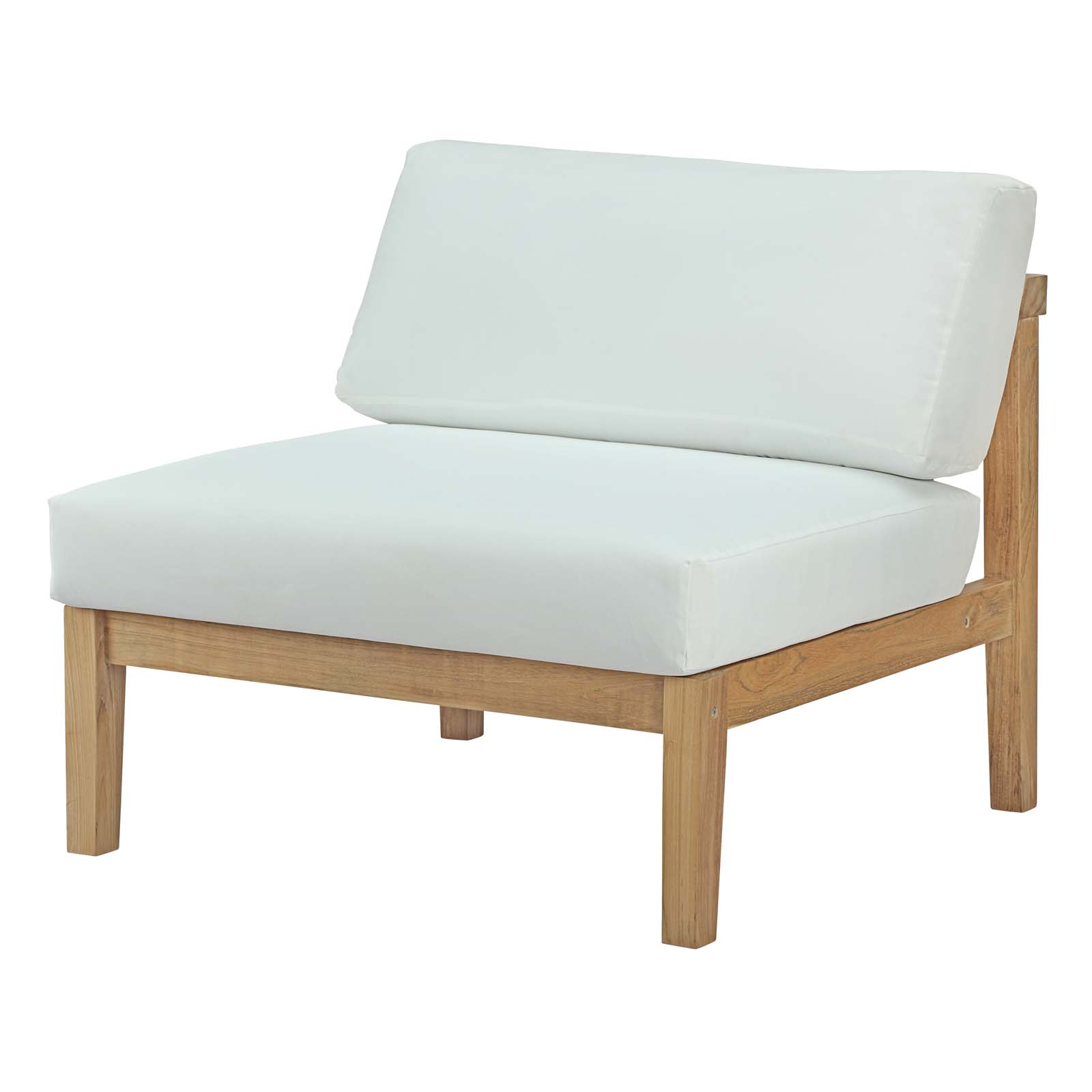 Modern Contemporary Urban Design Outdoor Patio Balcony Garden Furniture Lounge Chair, Sofa and Table Set, Wood, White Natural - image 3 of 8