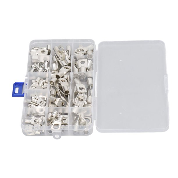Cable 220PCS Terminales De Alambre De Cobre Conector De Terminales De Anillo ABS Resistente Al Calor Con Caja De Almacenamiento Para Solar