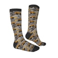 thumbnail image 3 of Picia Women Crew Soft Moisture-wicking Socks Retro Excavator Pattern Design Cotton Socks, One Size fit All, 3 of 9