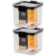 thumbnail image 1 of Tarros de almacenamiento de plástico, 2 recipientes cuadrados transparentes herméticos para alimentos, tarros de almacenamiento de granos de cocina, tarros apilables para almacenamiento de aperitivos y frutas, juego de tarros de mermelada de 700 ml Sailing Electrónica, 1 of 6