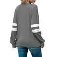 thumbnail image 4 of HAPIMO Sales Long Shirts for Women,Women's Casual V-Neck Solid Color Striped Patchwork Loose Pullover Plus Sized Blouse Tops Teen Grils Fashion Clothes Gray XL, 4 of 7