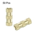 thumbnail image 3 of Knurled Insert Nuts, 50Pack M4 x 16mm(L) x 6mm(OD) Thread Printing Brass Nuts Female Threaded Inserts, 3 of 6