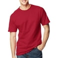 thumbnail image 4 of Hanes Beefy-T Men's Heavyweight Cotton T-Shirt, Value 2-Pack (Big & Tall Sizes) Deep Red 4XLT, 4 of 8