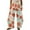 Orange, variant on EQWLJWE Wide Leg Pants For Women Clearance Pant! Women Casual Printing Pockets Elastic Mid-Waist Comfortable Wide-Legged Loose Pants