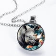 thumbnail image 2 of Rhinoceros Glass Design Circular Pendant Necklace - Stunning Jewelry for All Occasions, 2 of 5