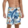 thumbnail image 2 of Wukai Marine Animals Men’s Short Pajama Pants With Pockets Soft Sleep Pj Shorts for Men-3X-Large, 2 of 6