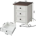 thumbnail image 3 of 18" Farmhouse Night Stand Set 2, White 3 & 3 Drawers Wood Nightstand, Bedside End Table with Storage and Roman Column, Bed Side Tables Cabinet for Bedroom, Living Room, and Closet, 3 of 9