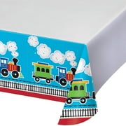 6 Count Bulk Pack All Aboard Train Plastic Table Covers