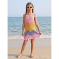 thumbnail image 5 of XINXIAOO Girls Knit Swimsuit Cover ups Summer Gradient Knit Beach Tank Dress Bathing Suit Coverups Cami Dress, Size 8-12Y, 5 of 8